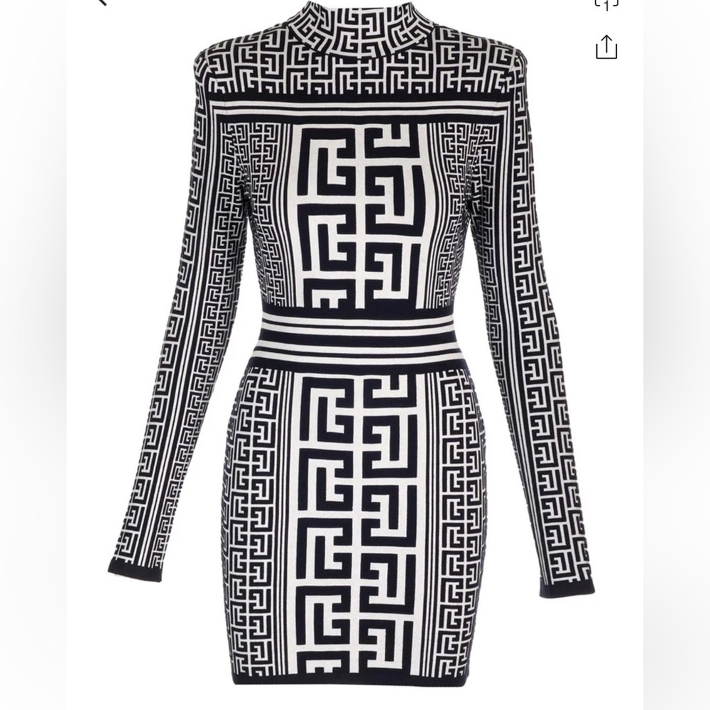 Balmain knitted monogram dress
